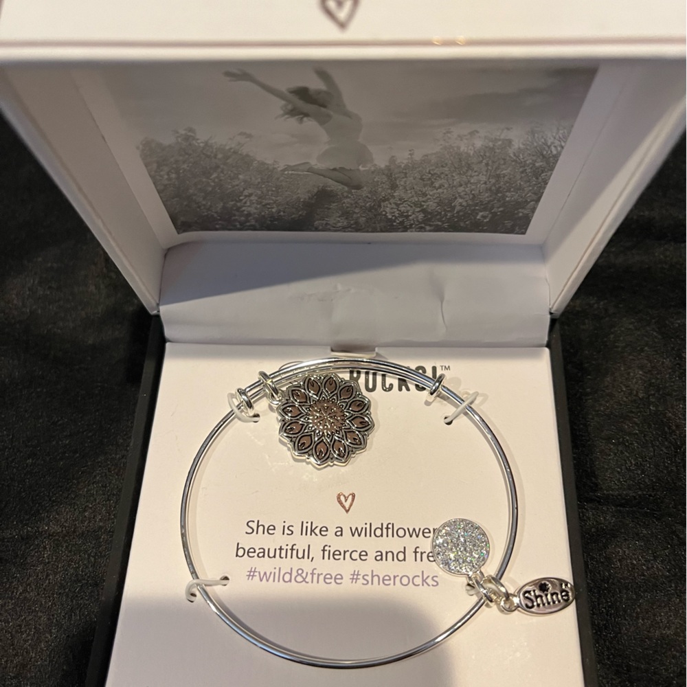 She Rocks Silver adjustable bangle bracelet